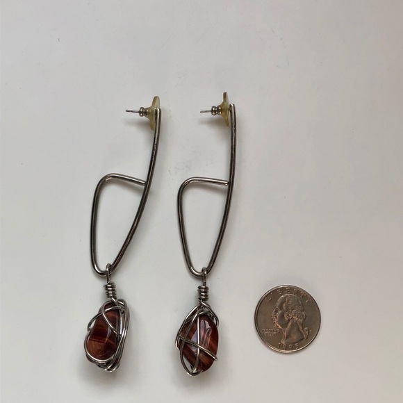 Trio of Earrings - Silver & Tiger Eye - Picture 3 of 10